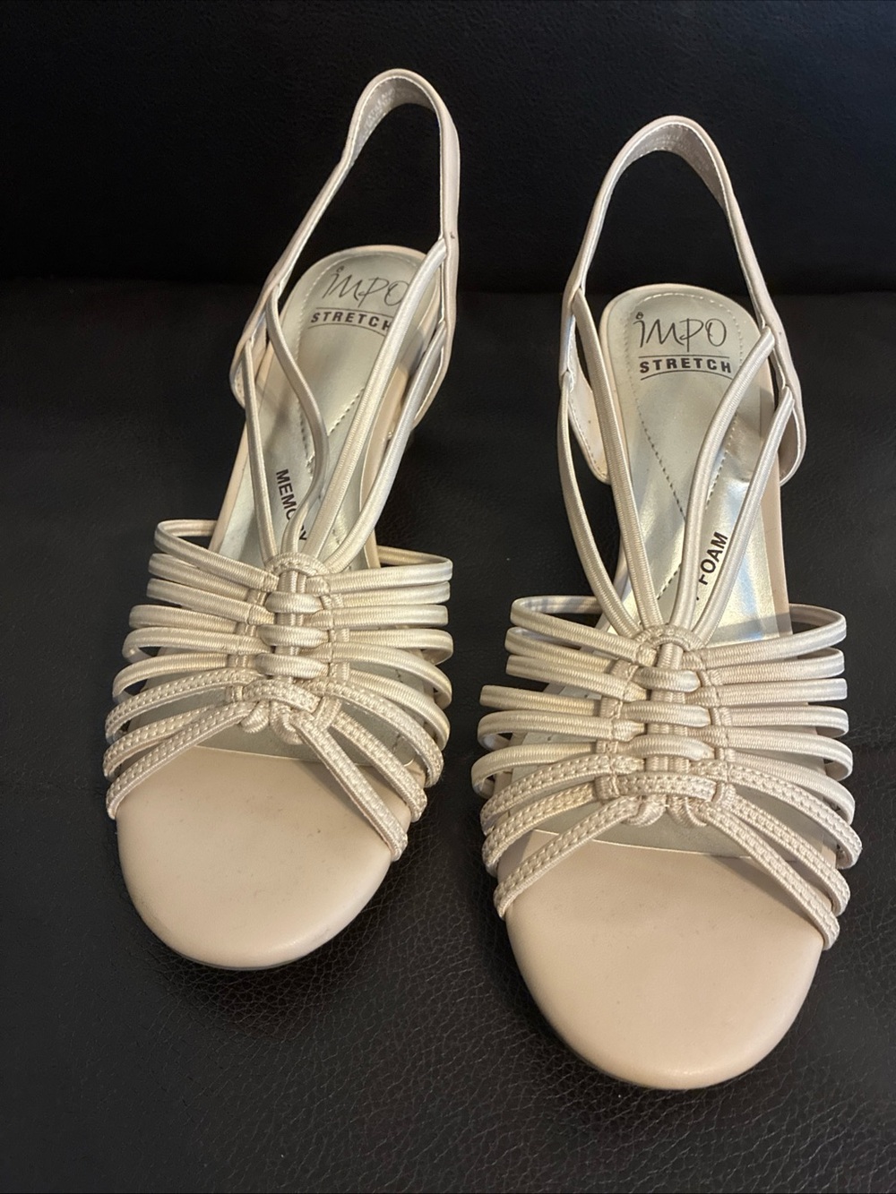 Impo Cream Strappy Knot Slingback Sandals
